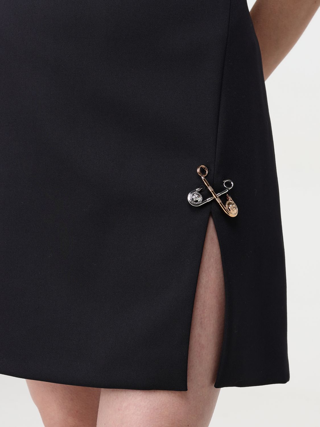 Safety-pin detail skirt - Black