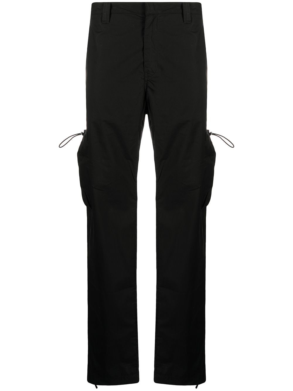 Logo embroidery cargo pants - 1001 BLACK WHITE