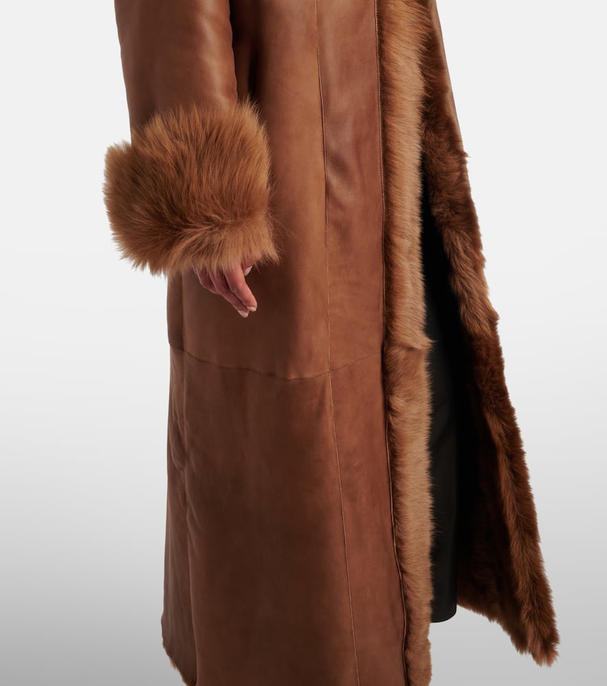 Marlene reversible shearling-lined suede coat