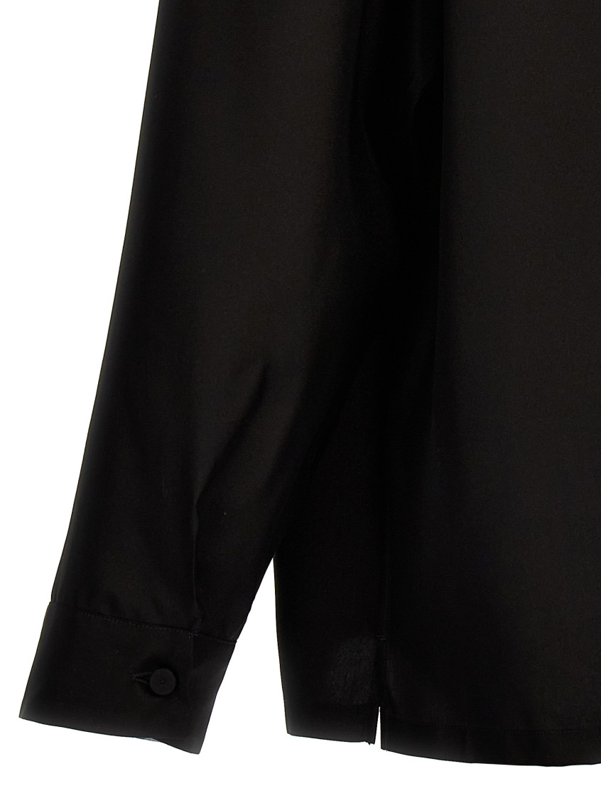 Contrasting-trim Button-up Pyjama Shirt