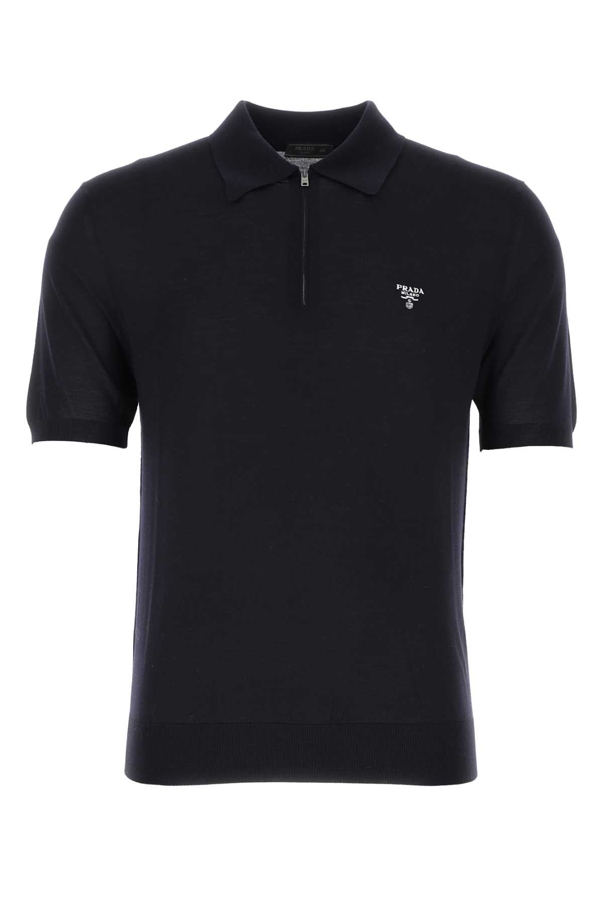 Wool Polo Shirt — Navy