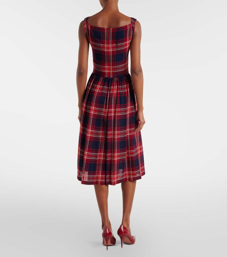 Sunday tartan draped bustier dress