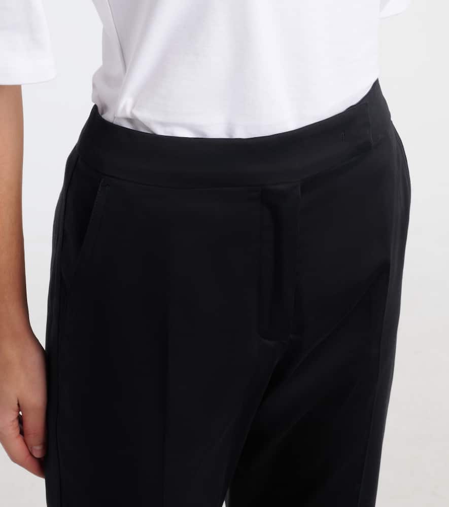 Cotton-blend cropped slim pants