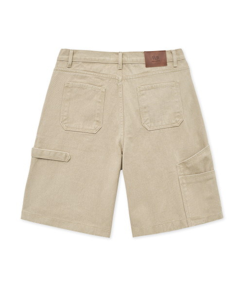 Cachion Washed Double Knee Carpenter Shorts BEIGE