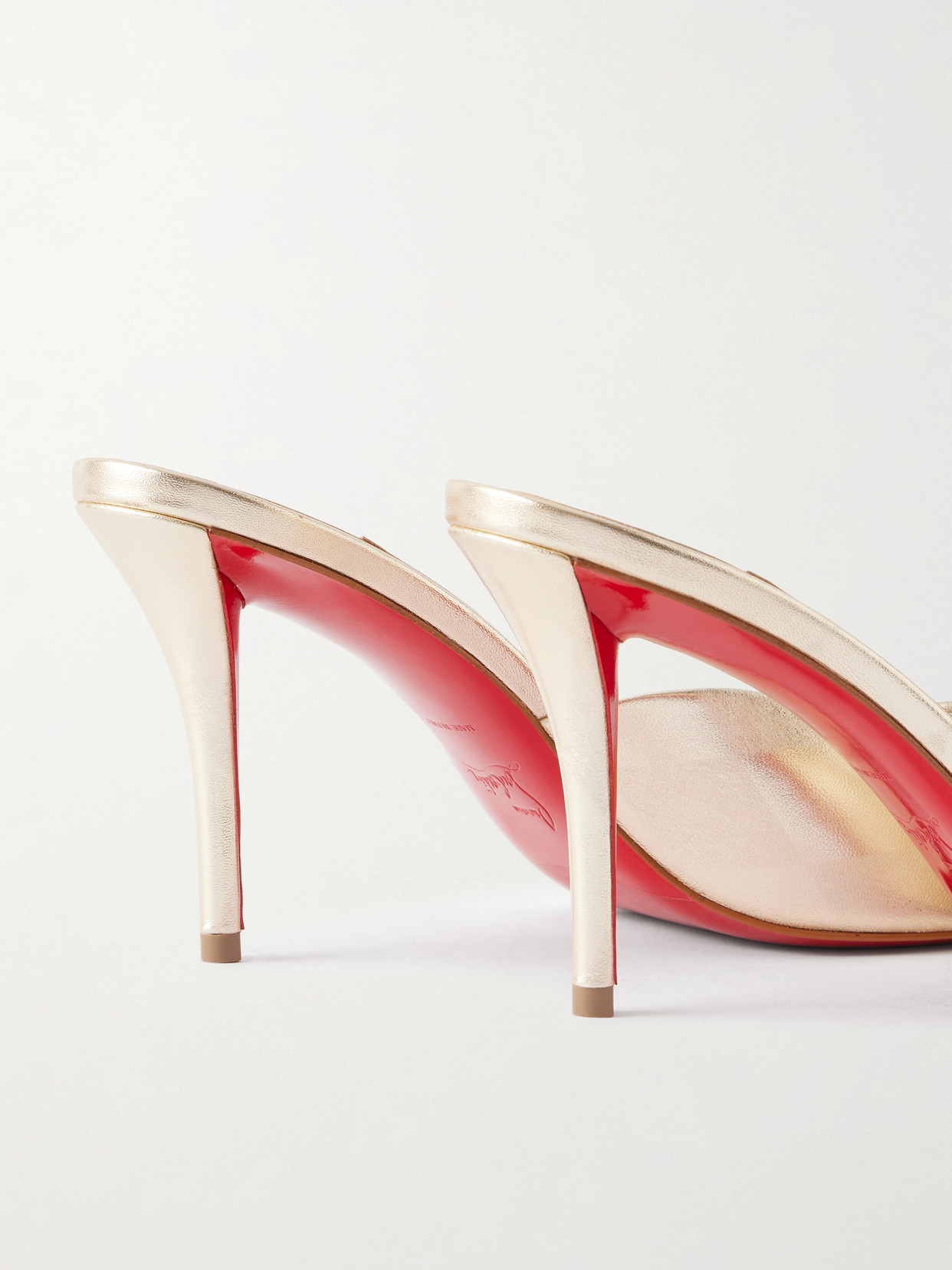 Miss Z 80 Metallic Leather Mules - Gold
