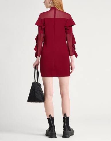 Woman Mini dress Burgundy Size 10 Polyester, Elastane