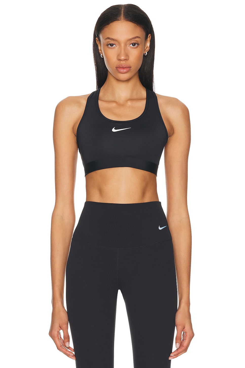 Nike Women's Swoosh Sports Bra in Black/White