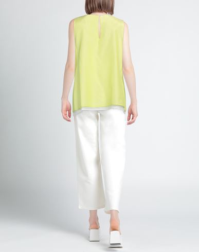 Woman Top Lime green Size 10 Cotton, Silk
