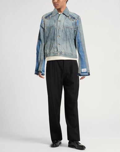 Man Denim outerwear Blue Size S Cotton
