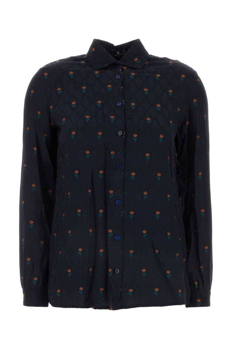 Blue Silk Blend Shirt
