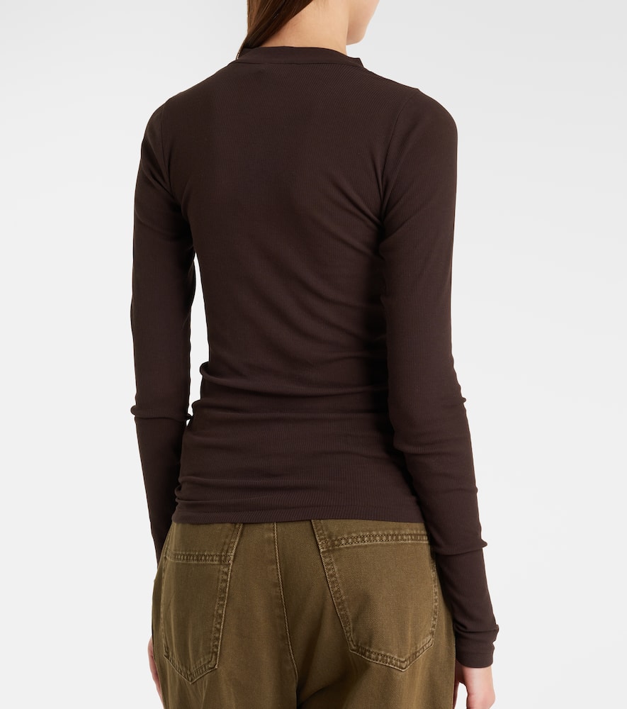 Cotton jersey Henley shirt