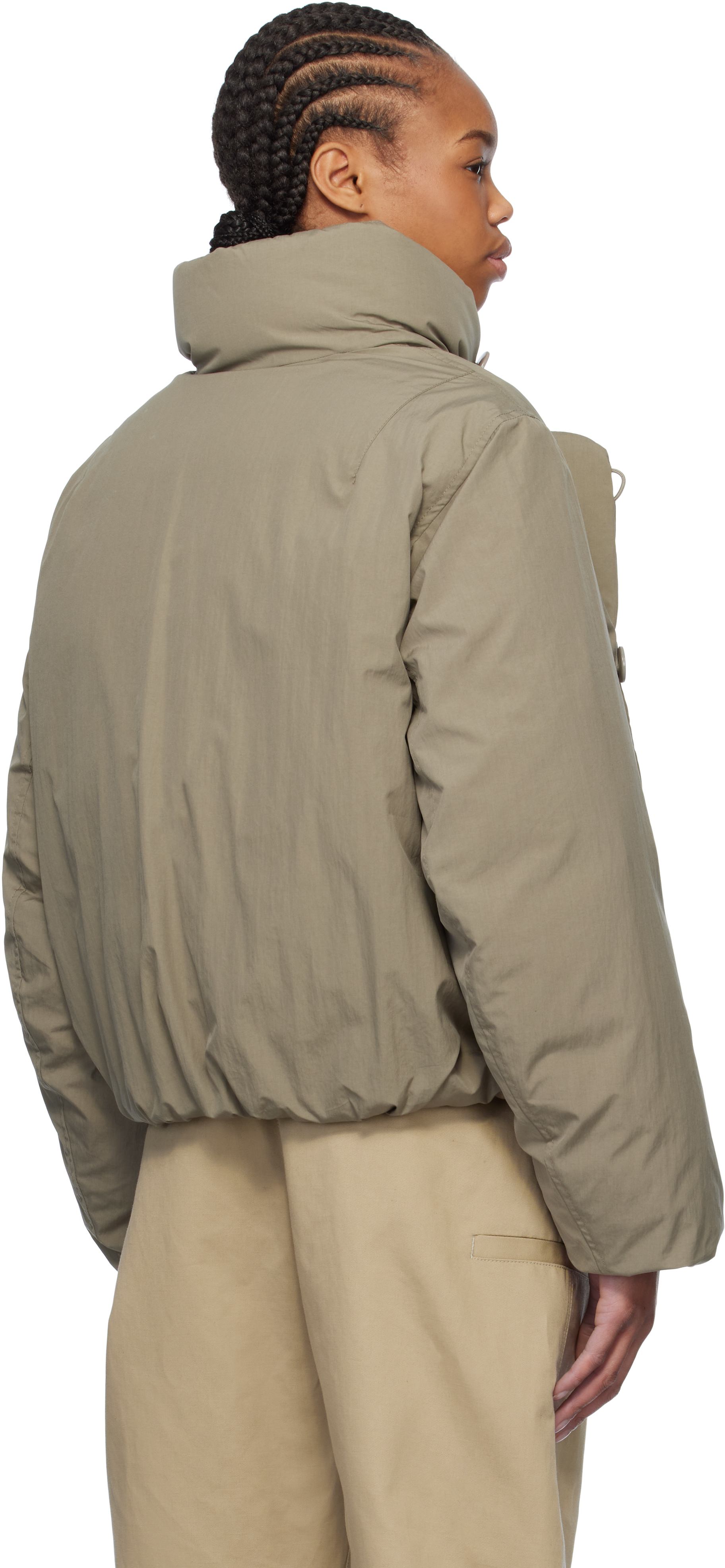 LEMAIRE Taupe Short Puffer Down Jacket