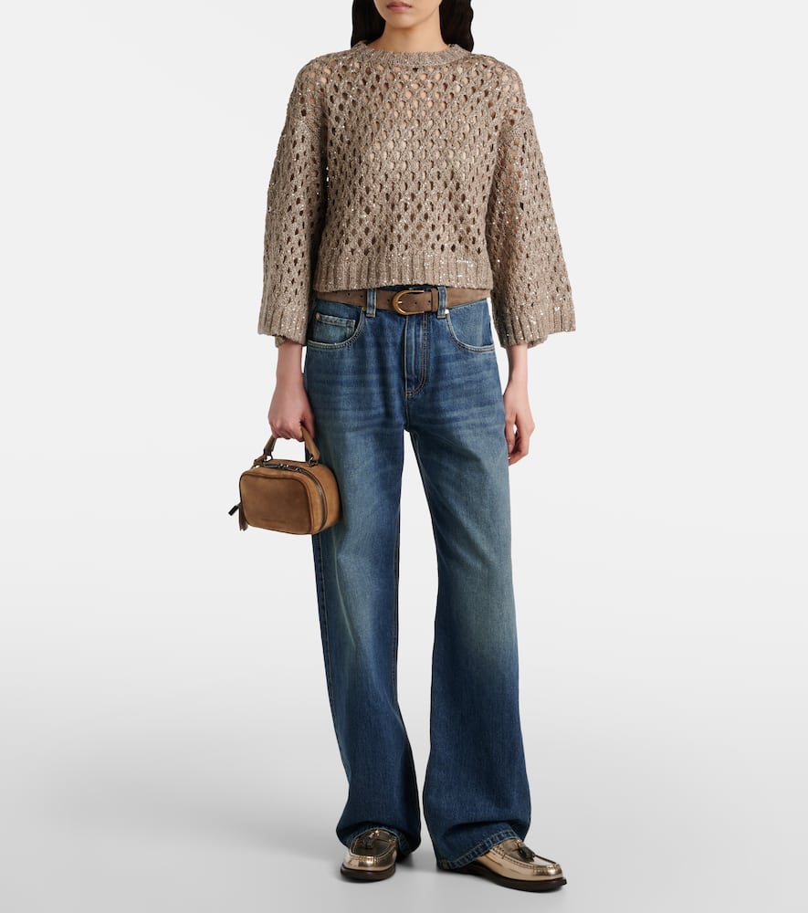 Low-rise straight jeans