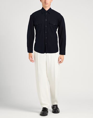 Man Shirt Midnight blue Size 44 Cotton
