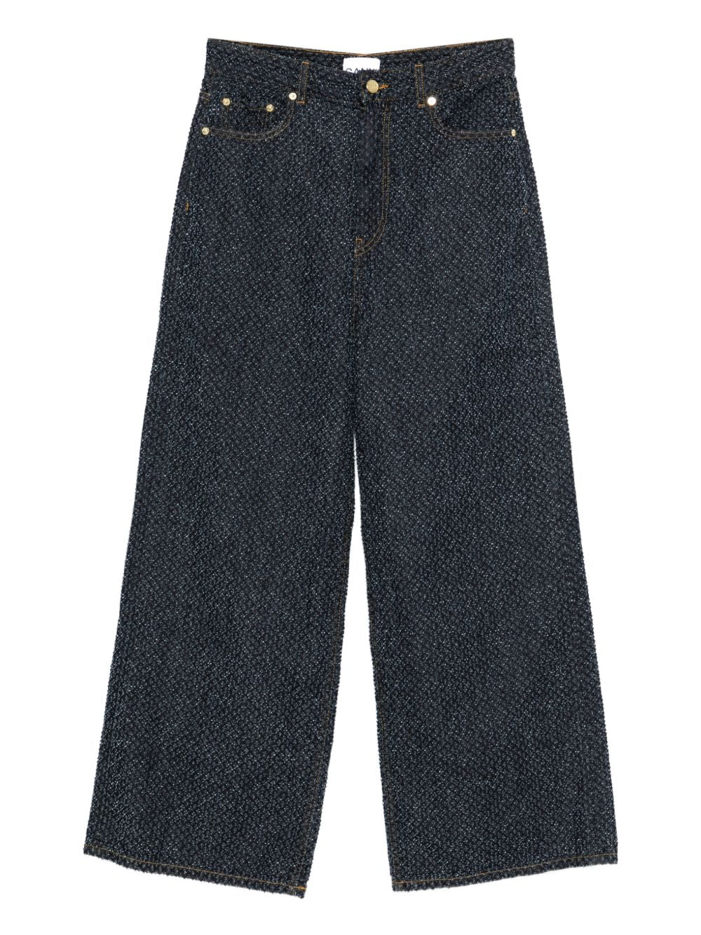Textured Denim Jeans — Navy