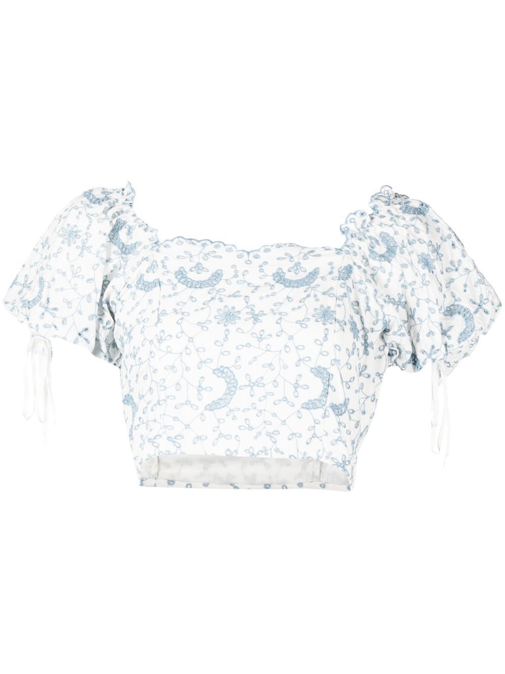Melina broderie-anglaise crop top - White