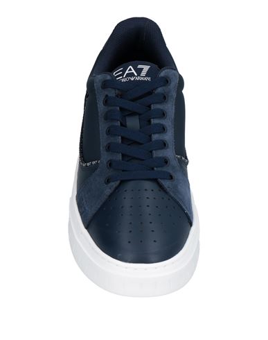 Ea7 Man Sneakers Navy Size 6 Cow leather, Polyamide, Polyester, Polyurethane coated