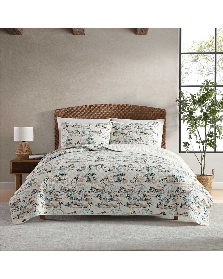 136 Thread Count Alani Island Conversation Reversible Quilt Set