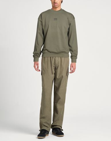 Man Sweatshirt Military green Size L Cotton