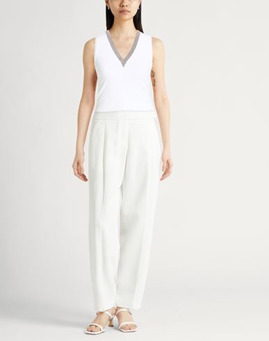 Woman Top White Size M Cotton, Elastane, Acetate, Silk, Brass