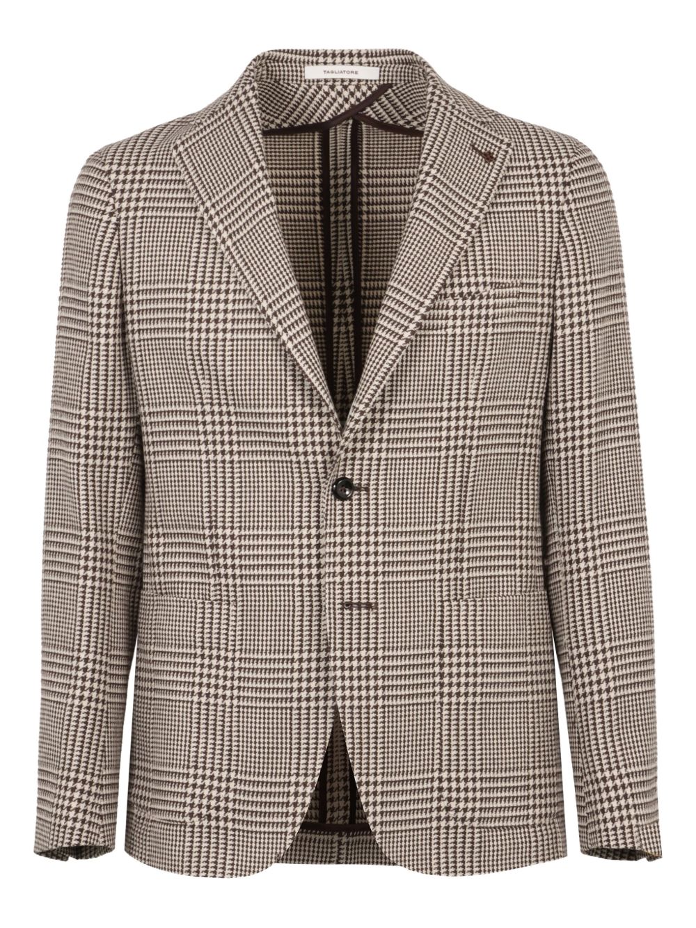 Wool single-breasted blazer - Brown