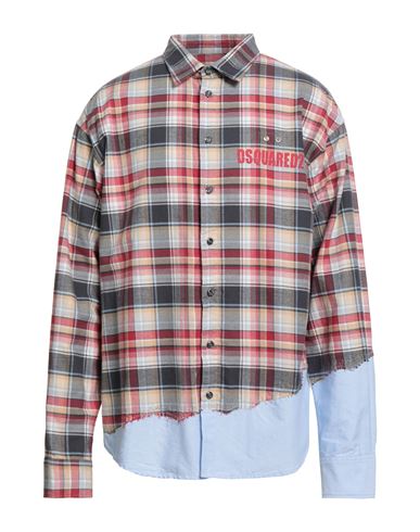 Man Shirt Red Size 42 Cotton