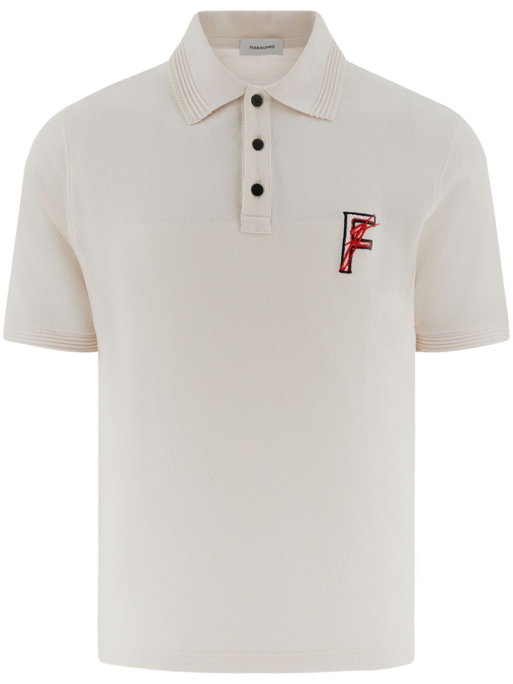 Logo-embroidered polo shirt - White
