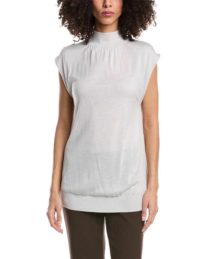 Mock Neck Wool Shell