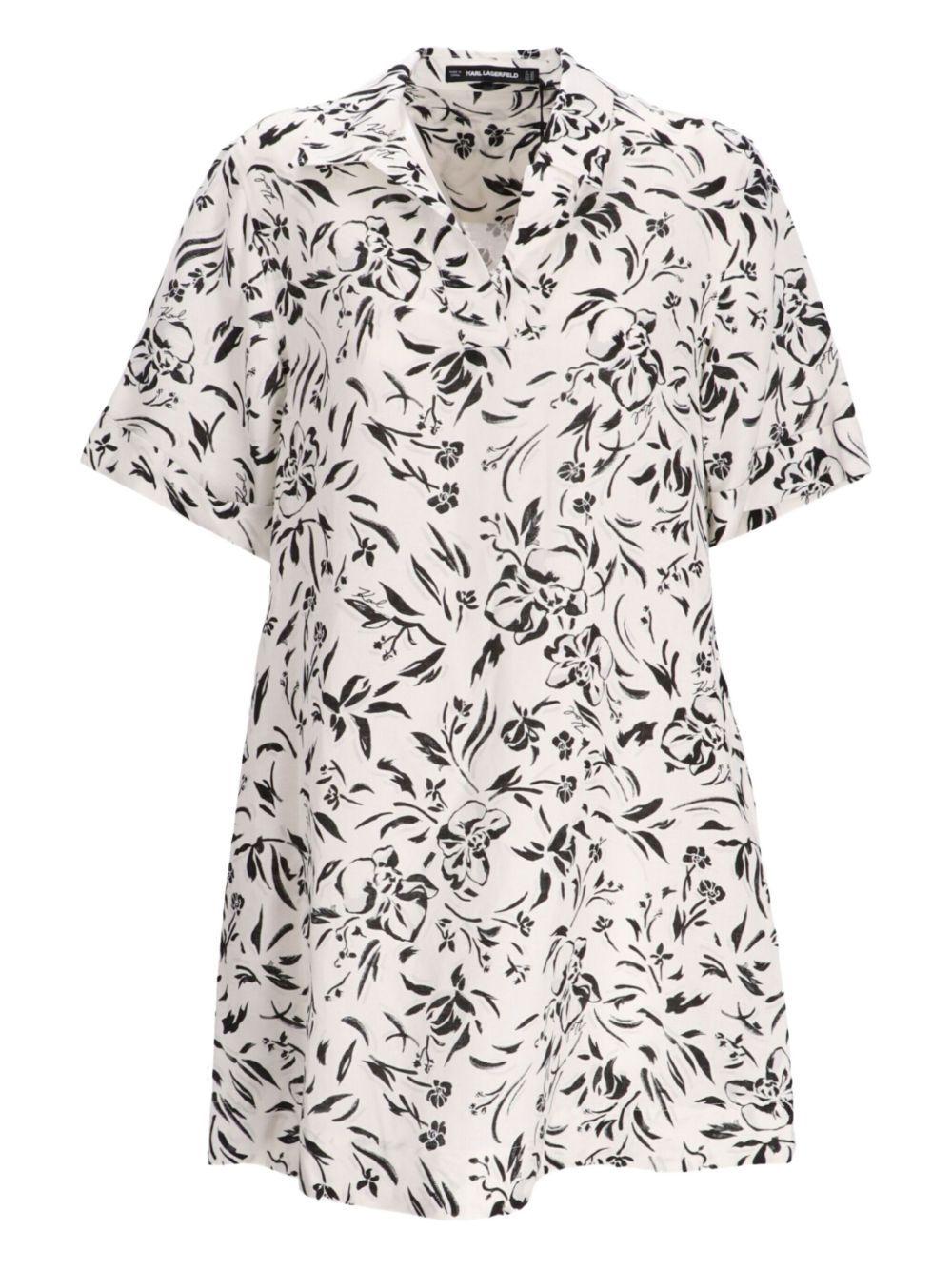 Floral-print mini dress - White