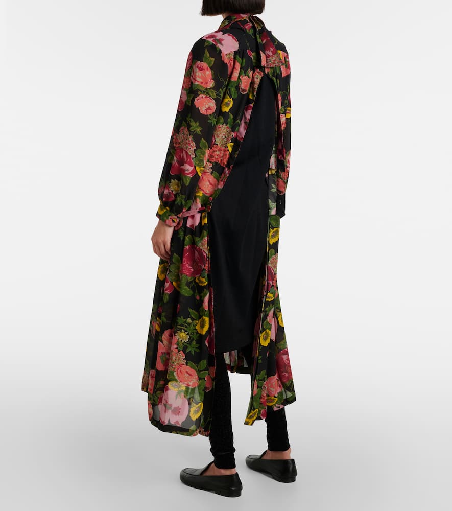 Georgette and jersey midi dress