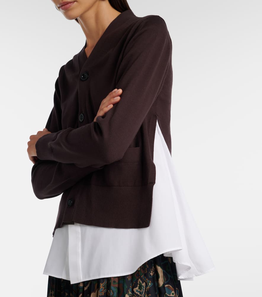 Layered cotton cardigan
