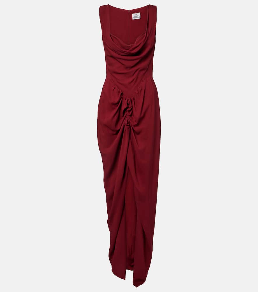 Panther draped crêpe gown