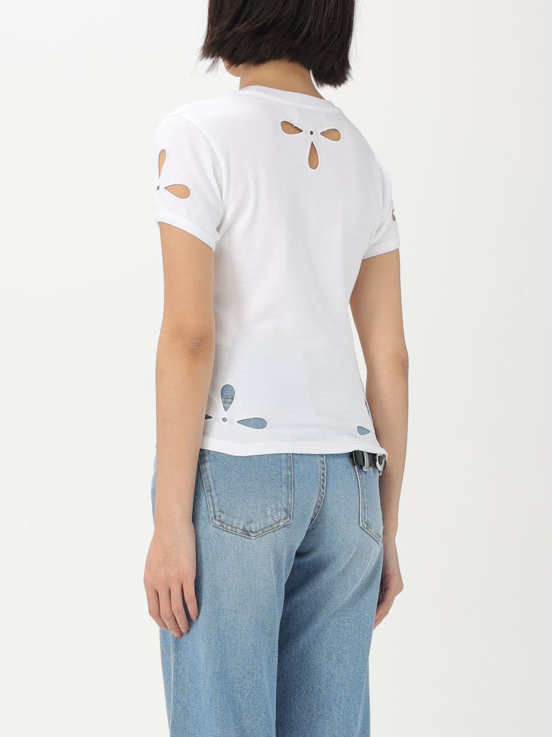 Petal-embroidered T-shirt - White