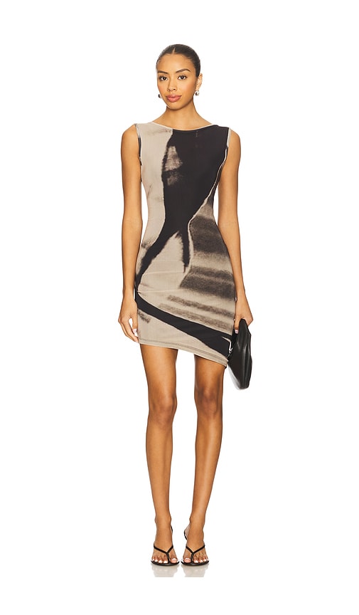 Feners Caracola Dress in Black,Taupe. M. Also in