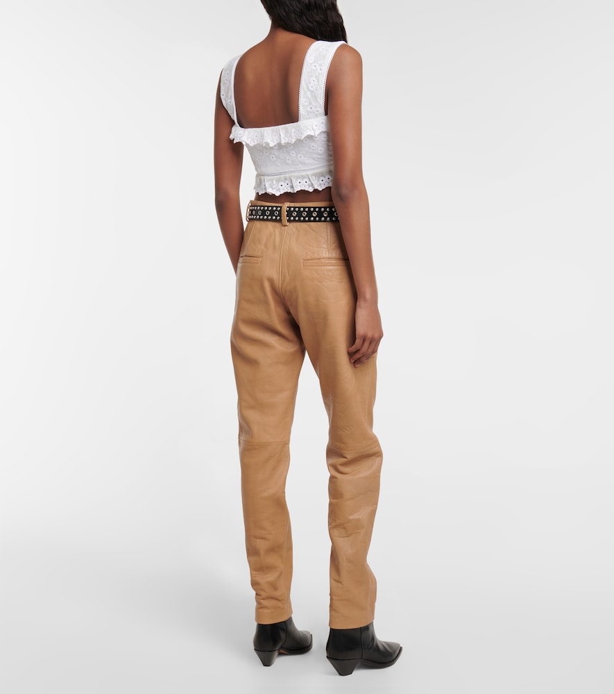 Isabel Marant Mecelia anglaise cotton and silk crop top