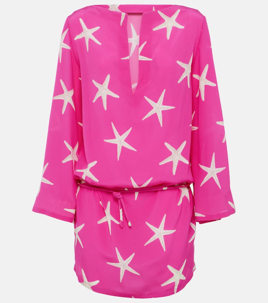 Printed silk minidress