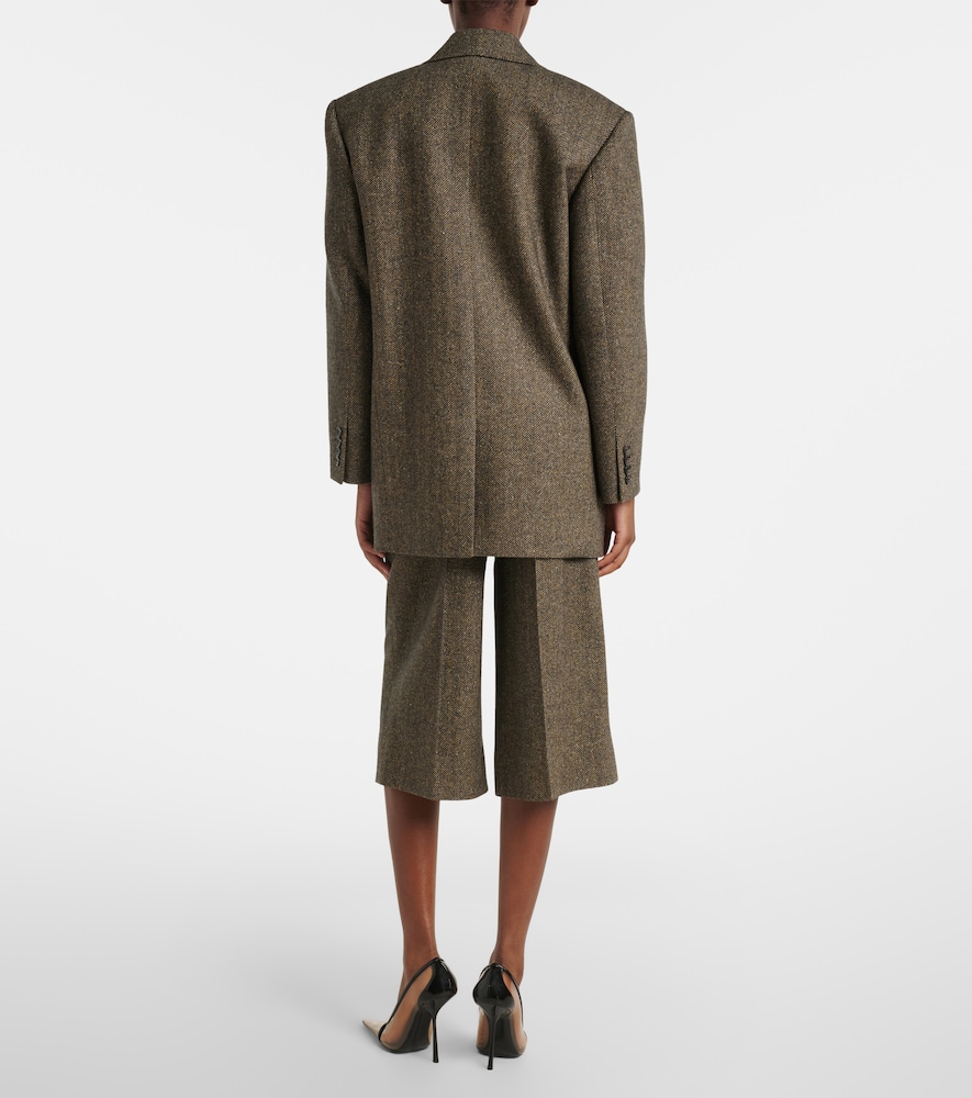 Herringbone wool-blend Bermuda shorts