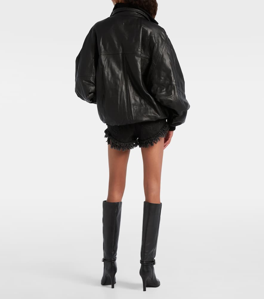 Dorry oversized leather jacket