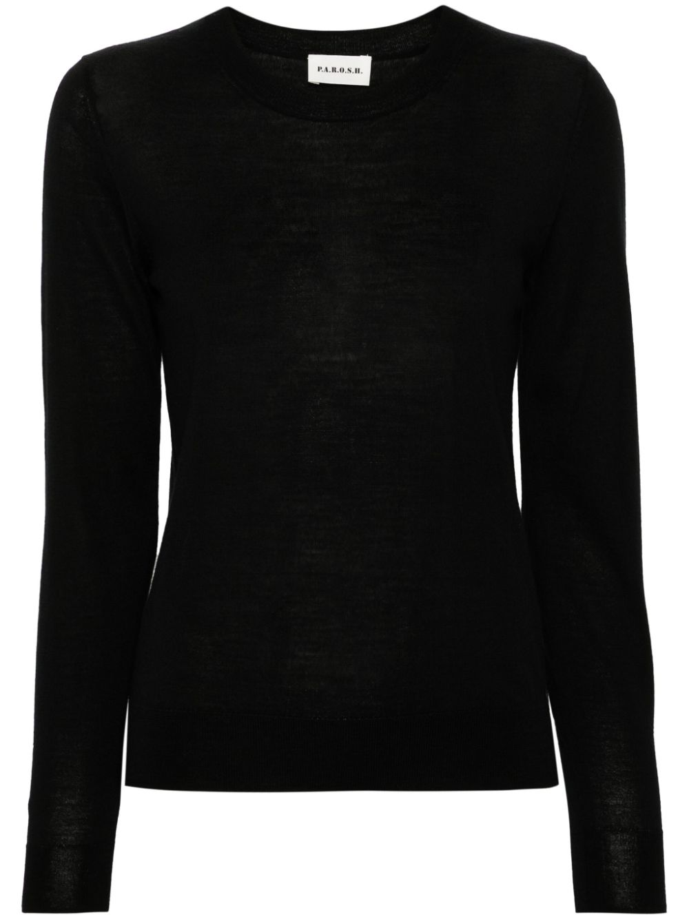 Fine-knit wool blend jumper - Black
