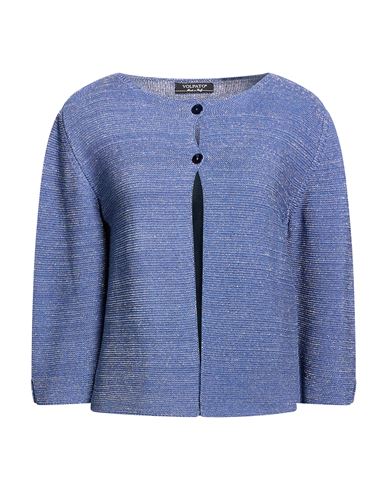 Woman Cardigan Blue Size 10 Viscose, Polyamide, Cotton, Synthetic fibers, Metallic fiber