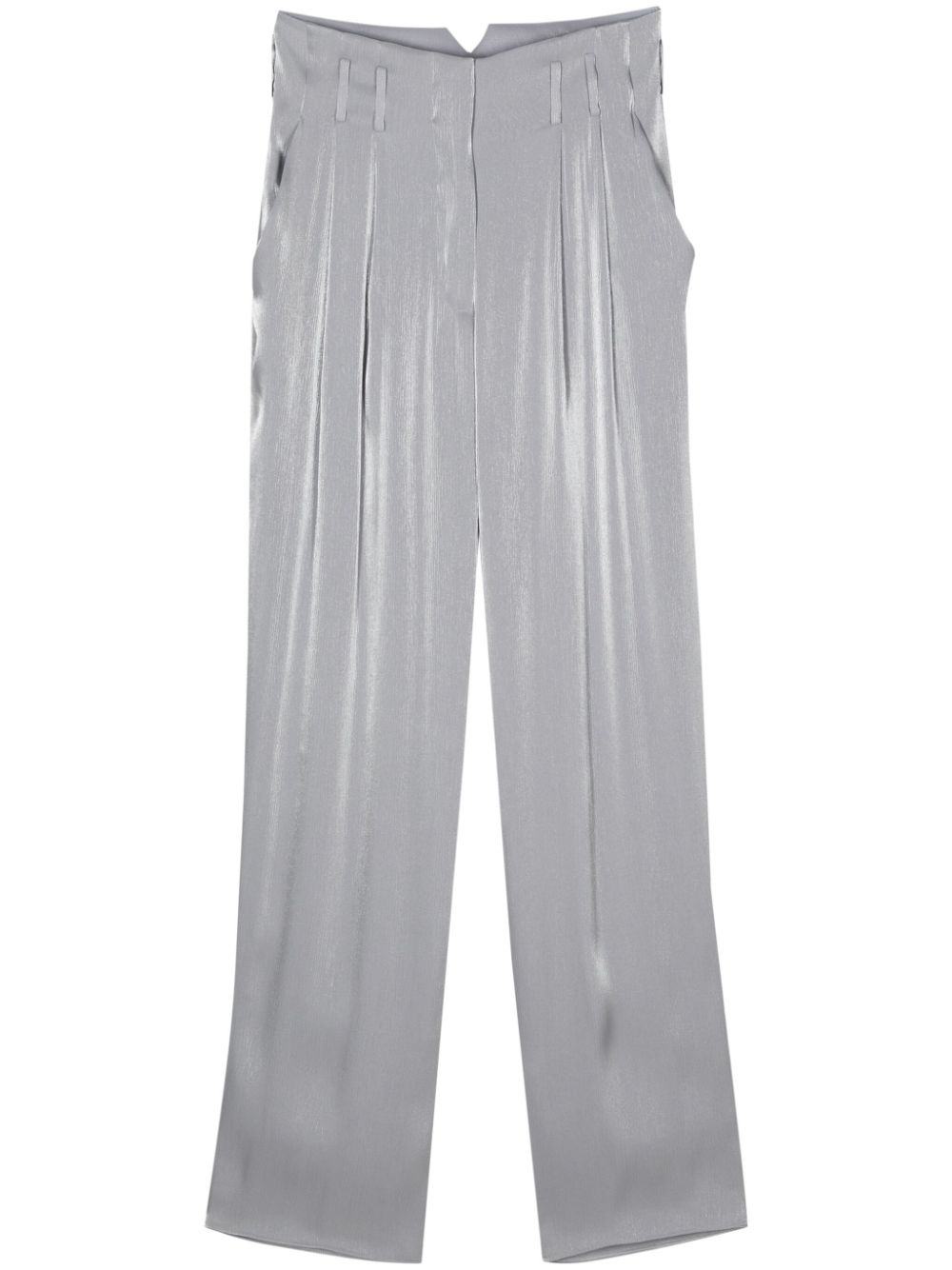 Straight-leg lamé trousers - Grey
