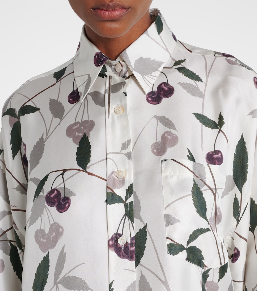 Printed silk twill shirt