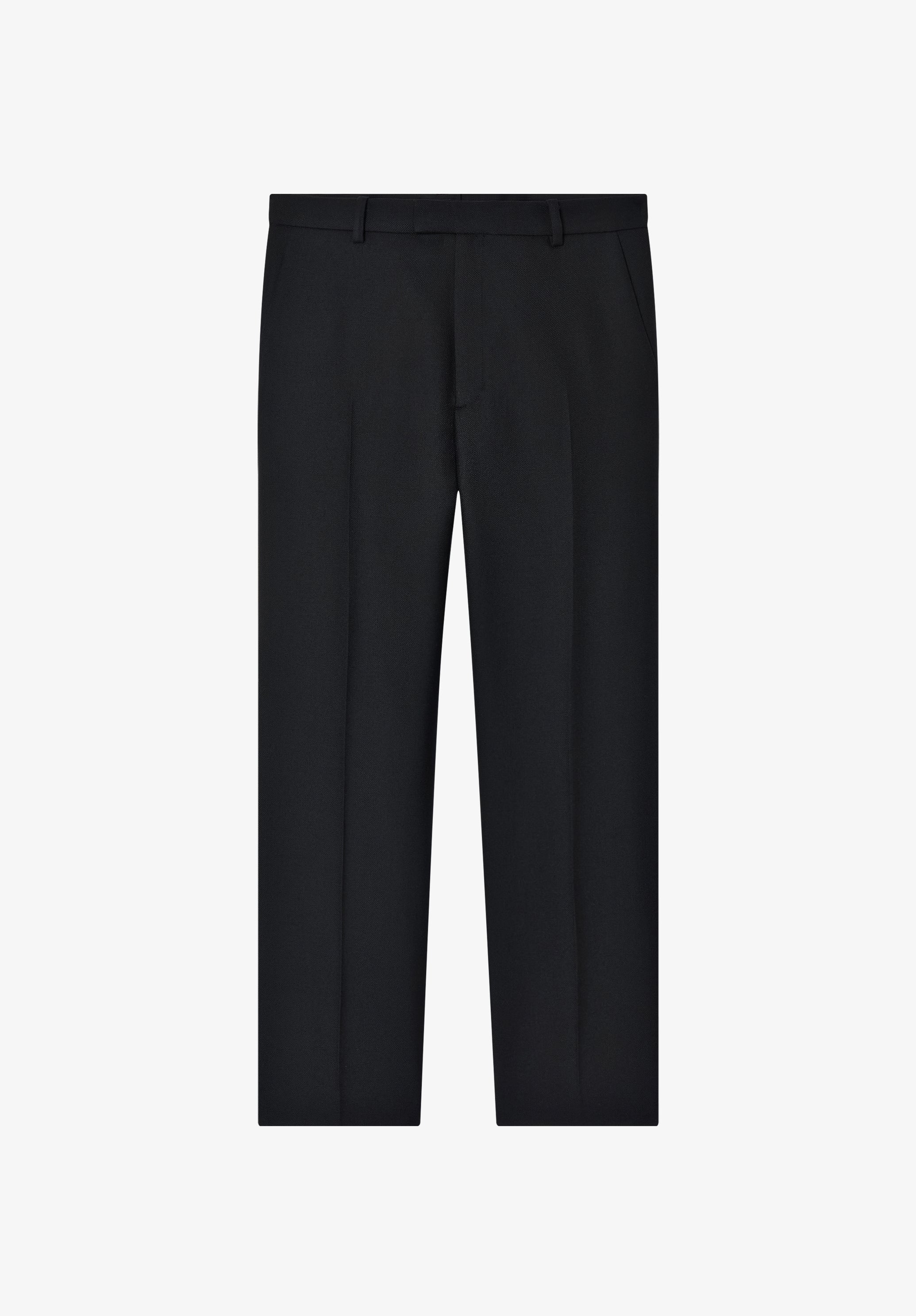 A. P.C. Men's Straight, wide-leg pants with permanent crease Size: 44 in Black