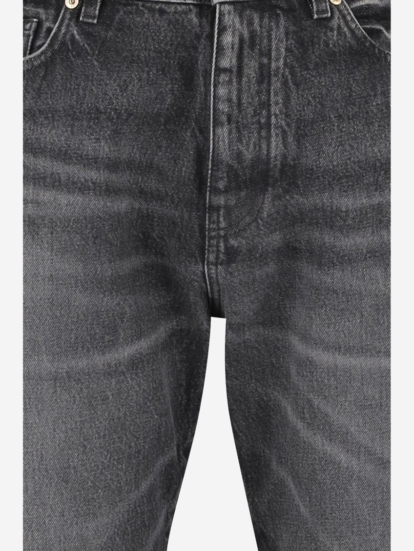 Cotton Denim Jeans With Logo