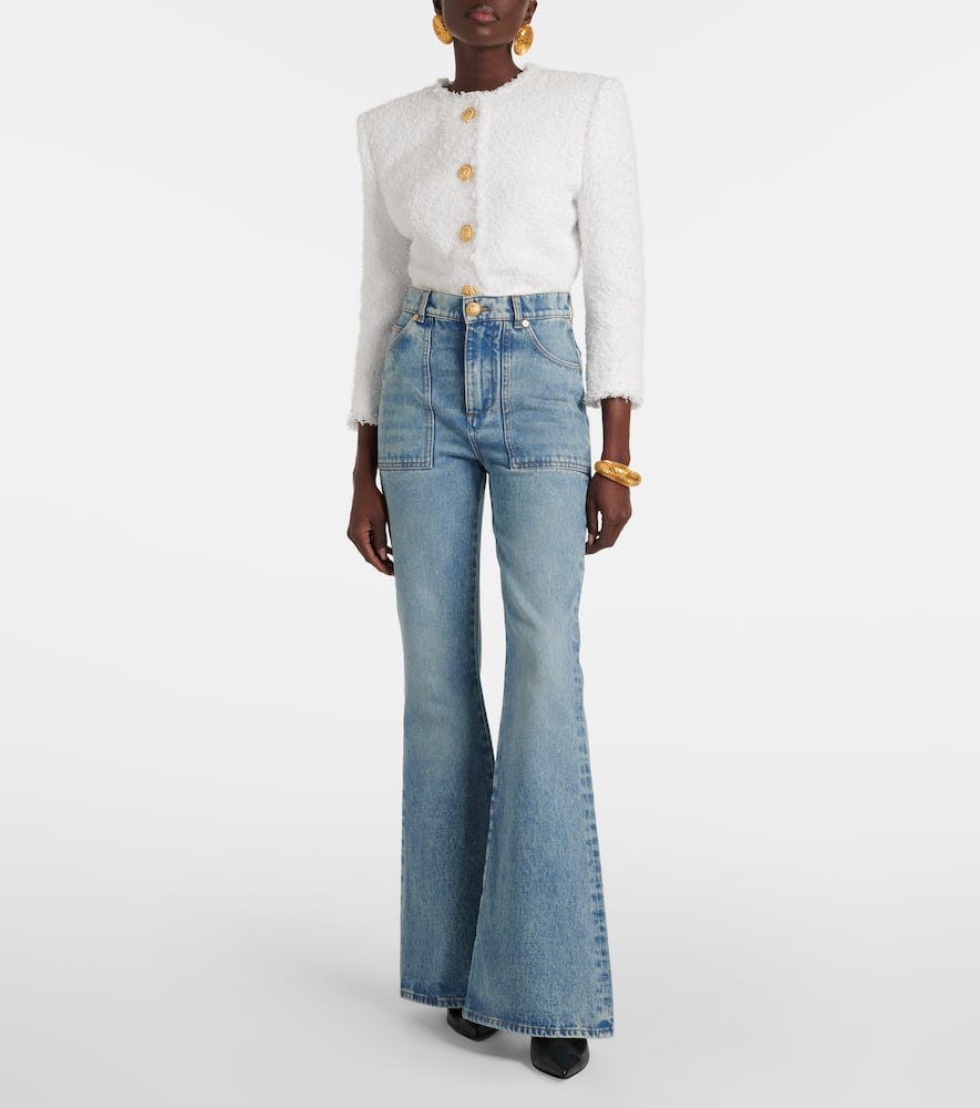 High-waisted flared jeans