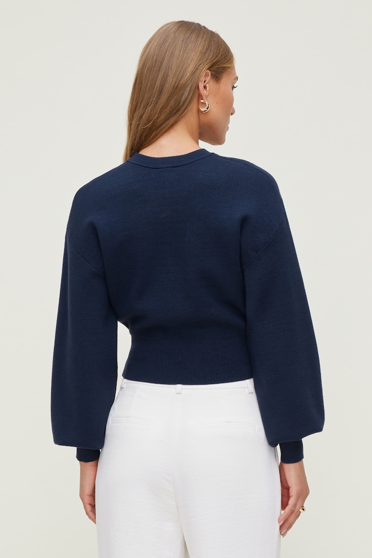 Bea Crewneck Sweater - Blue - Women Clothing