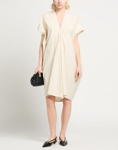 Woman Midi dress Beige Size 2 Cotton