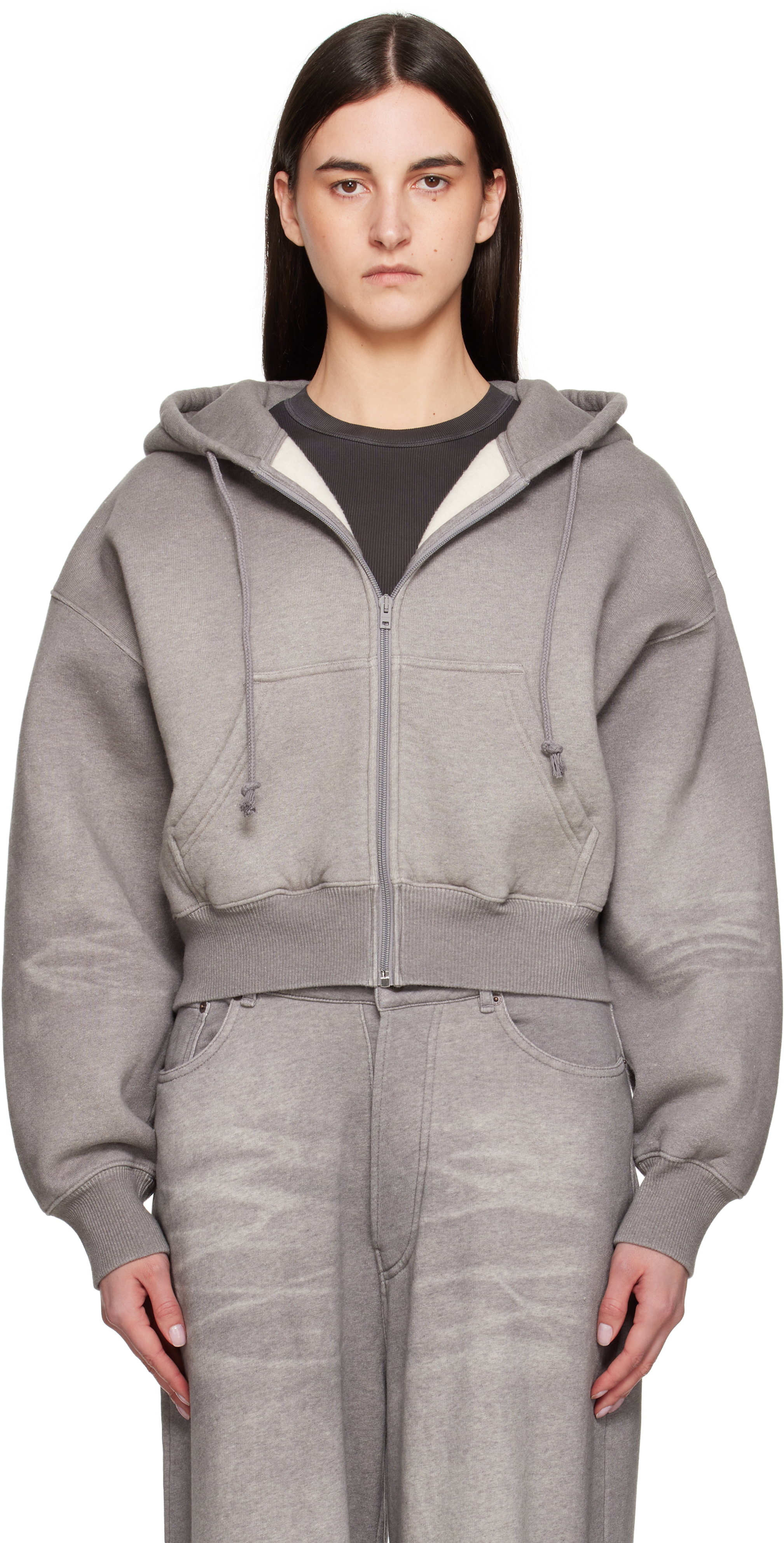 Acne Studios Gray Zipper Hoodie