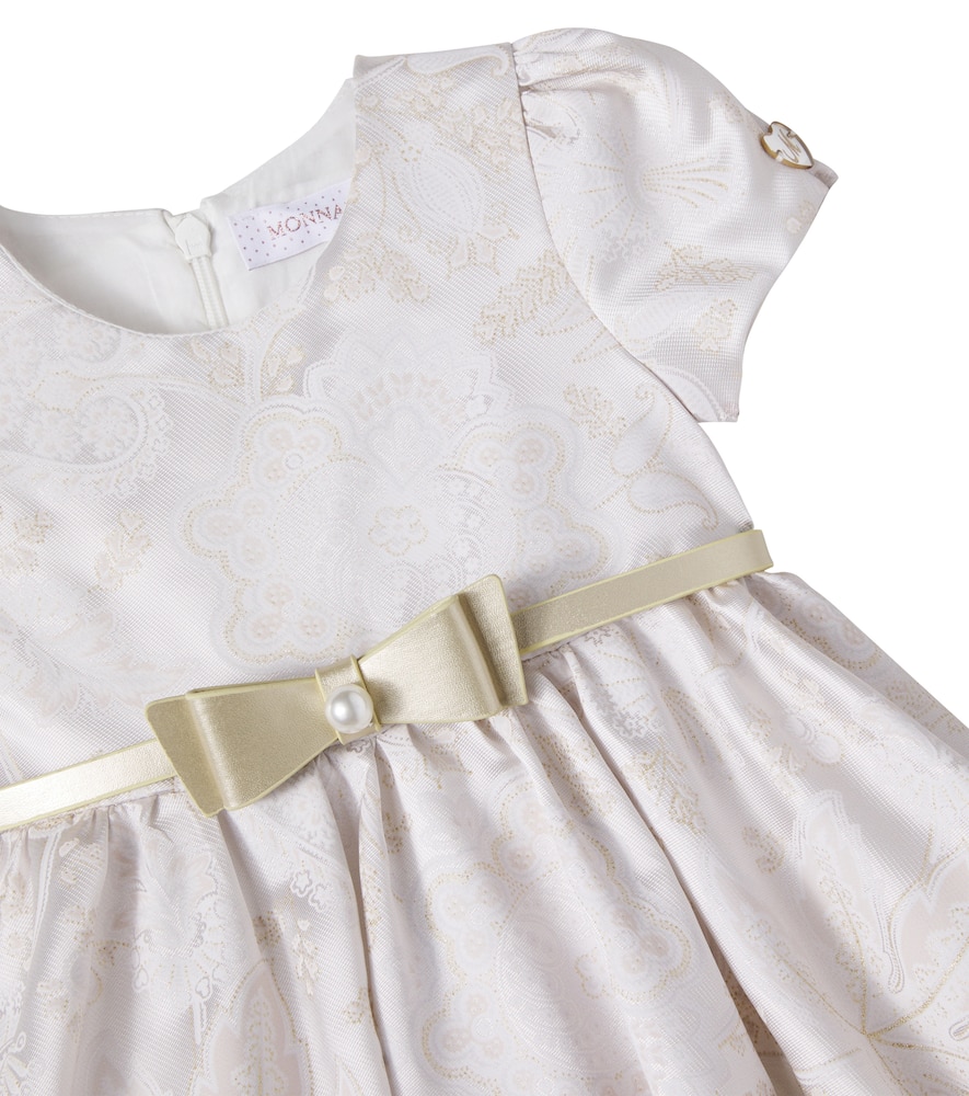 Baby bow-detail floral brocade dress