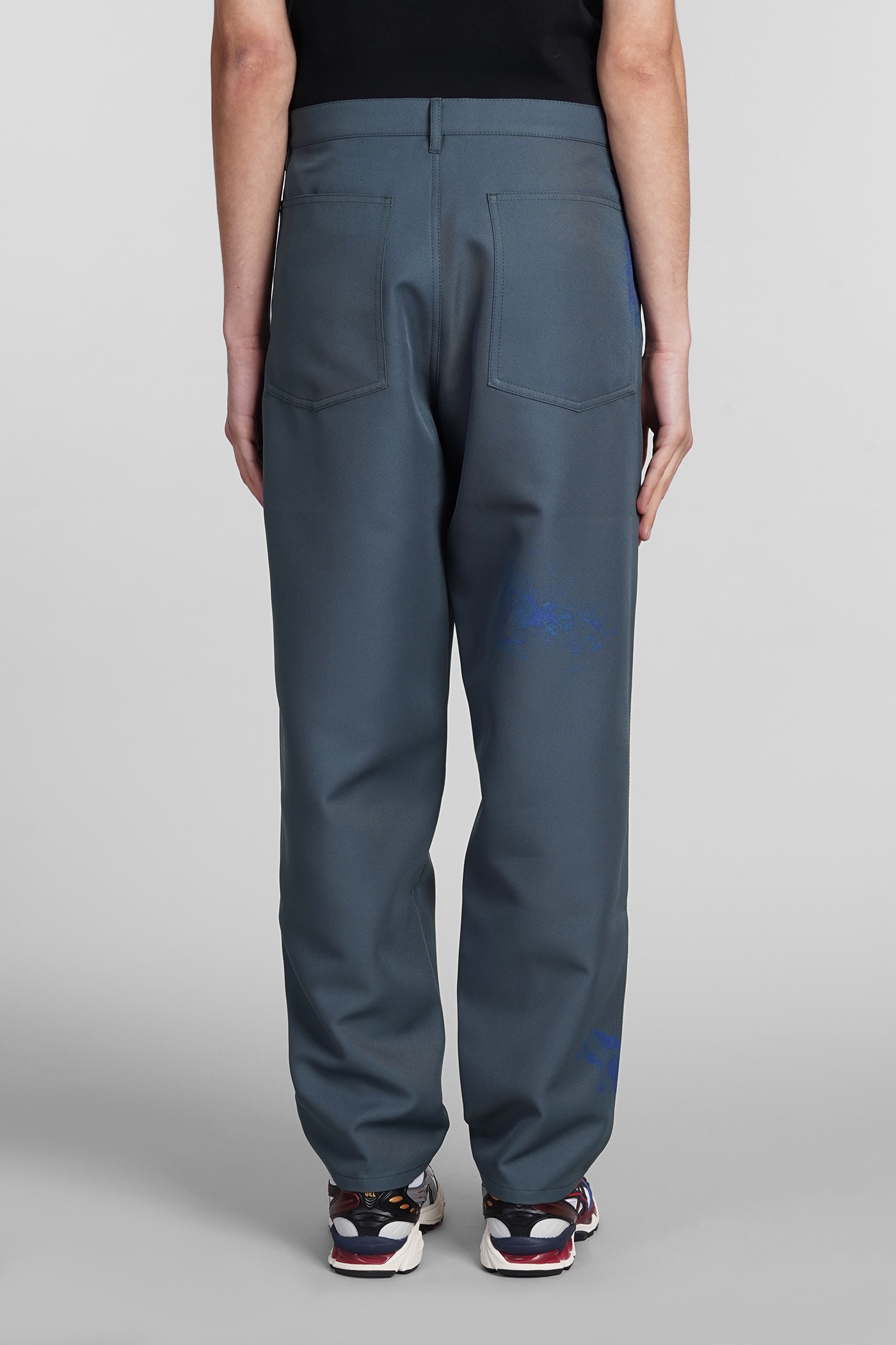Spray-paint wide-leg trousers - Green
